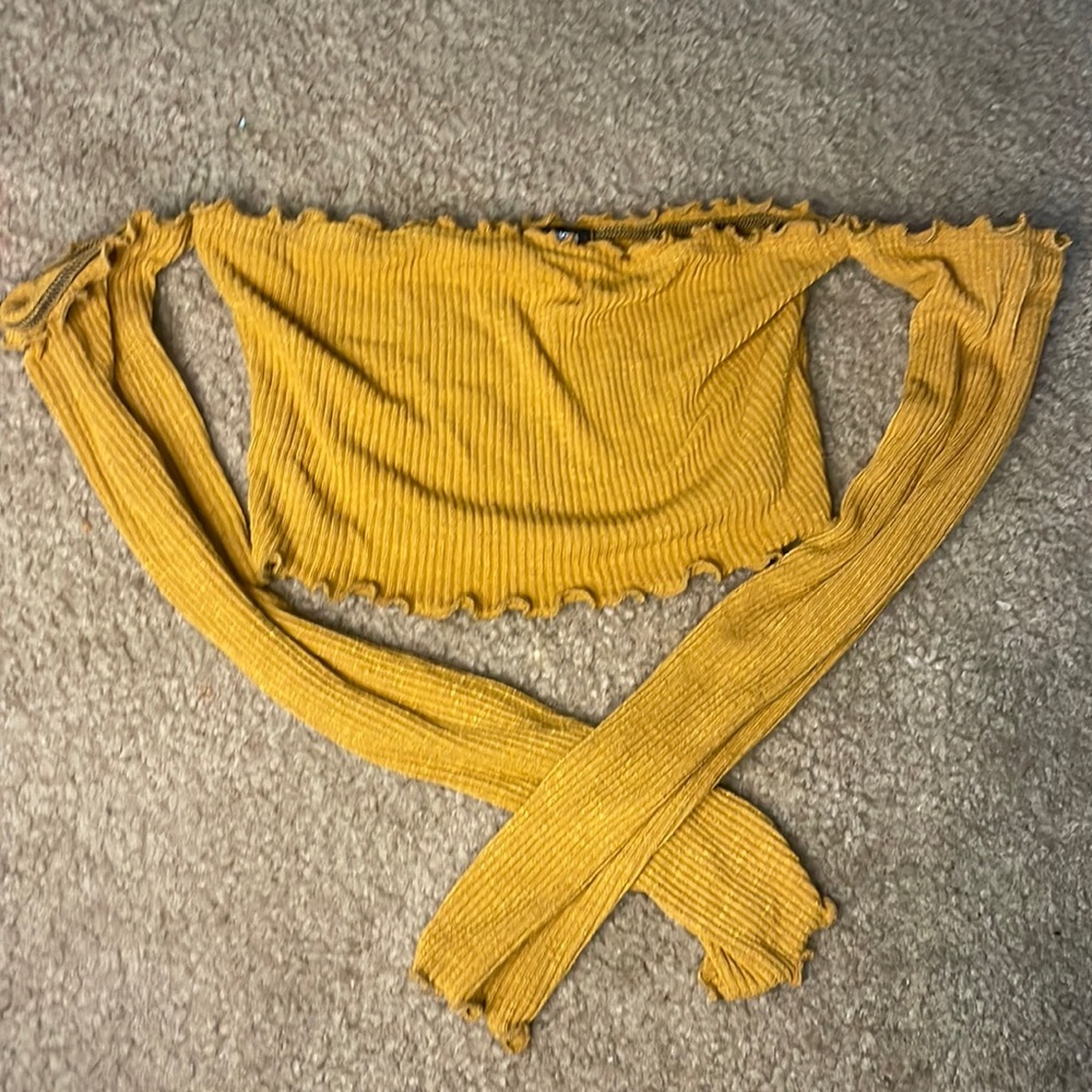 mustard yellow crop top